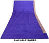 Sanskriti Vintage Soft BluePure Satin Saree Banarasi Brocade Zari Handwoven 5+YD