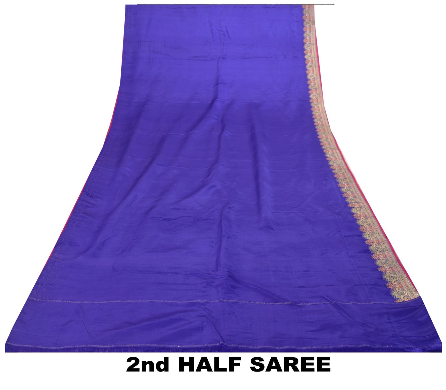 Sanskriti Vintage Soft BluePure Satin Saree Banarasi Brocade Zari Handwoven 5+YD