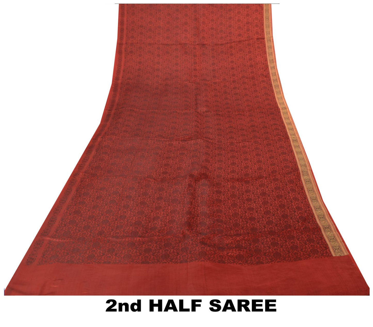 Sanskriti Vintage Soft DarkRed Pure Satin Saree Banarasi Brocade Hand-Woven 5+YD