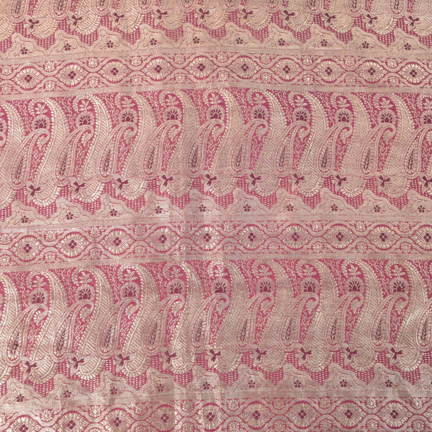 Sanskriti Vintage Pink Soft Blend Silk Saree Banarasi Brocade Zari Handmade 5.5Y