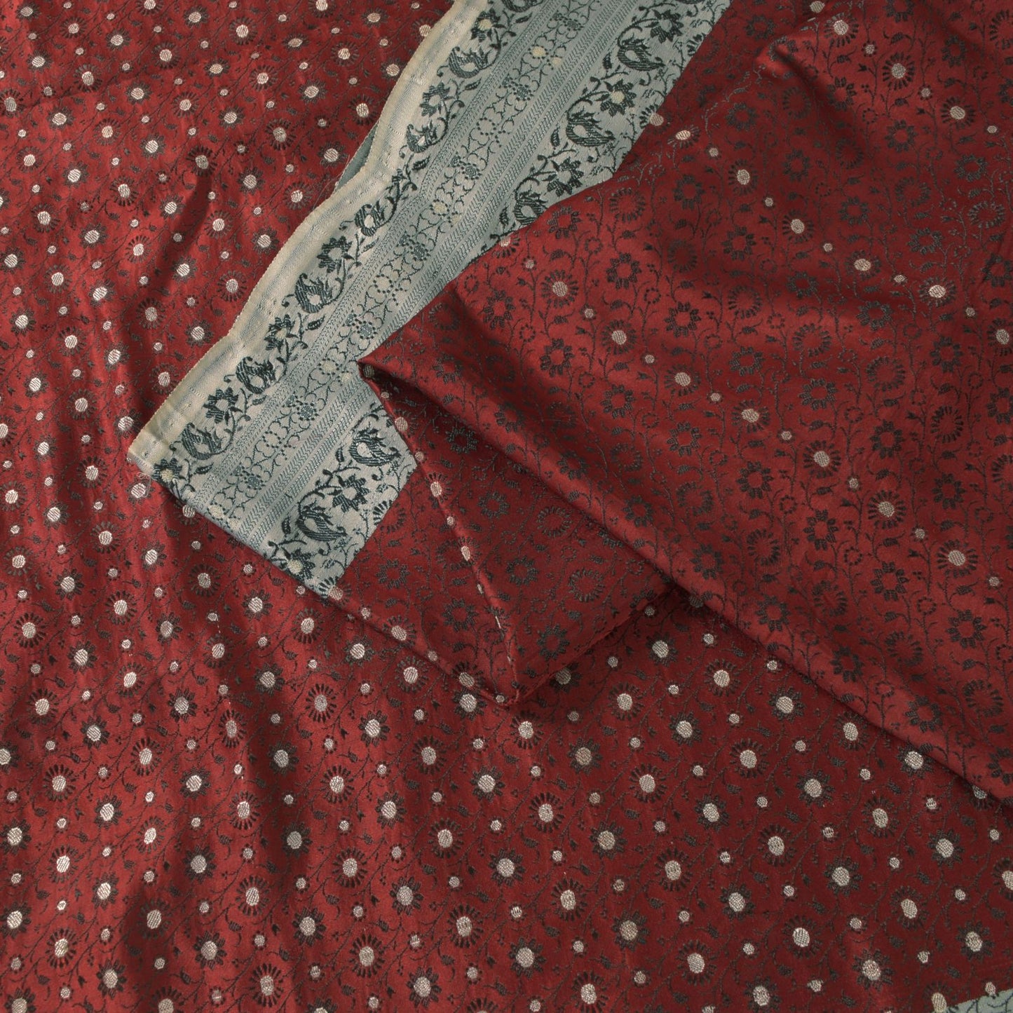 Sanskriti Vintage Soft Red Pure Silk Saree Banarasi Brocade Hand-Woven 4.5+yard