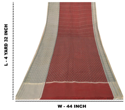Sanskriti Vintage Soft Red Pure Silk Saree Banarasi Brocade Hand-Woven 4.5+yard