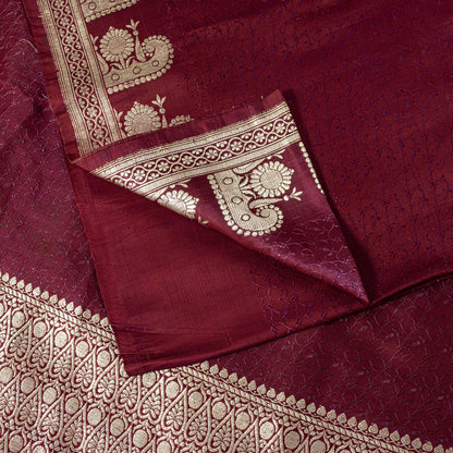Sanskriti Vintage Purple Soft Pure Silk Saree Banarasi Brocade ZariHandwoven 5YD