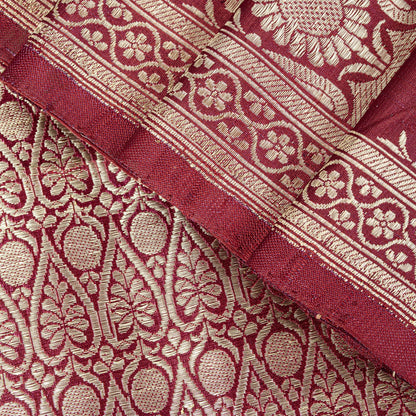 Sanskriti Vintage Purple Soft Pure Silk Saree Banarasi Brocade ZariHandwoven 5YD