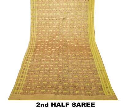 Sanskriti Vintage Light Grey Pure Satin Saree Banarasi Brocade Handwoven 5+YD
