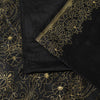 Sanskriti Vintage Black Pure Satin Saree Banarasi Brocade Zari Hand-Woven 6+YD