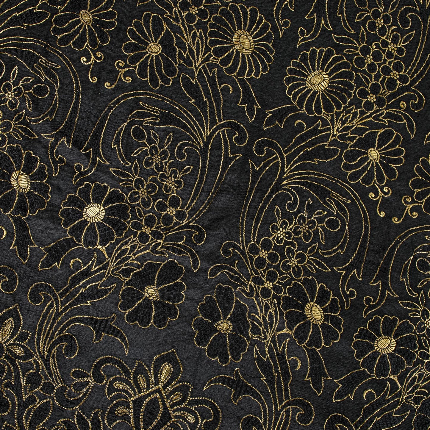 Sanskriti Vintage Black Pure Satin Saree Banarasi Brocade Zari Hand-Woven 6+YD