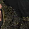 Sanskriti Vintage Black Pure Satin Saree Banarasi Brocade Zari Hand-Woven 6+YD