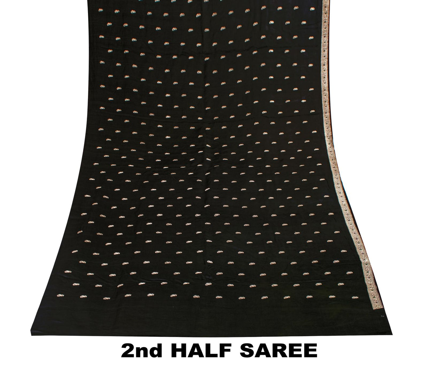 Sanskriti Vintage Black Pure Satin Saree Banarasi Brocade Zari Hand-Woven 5+YD