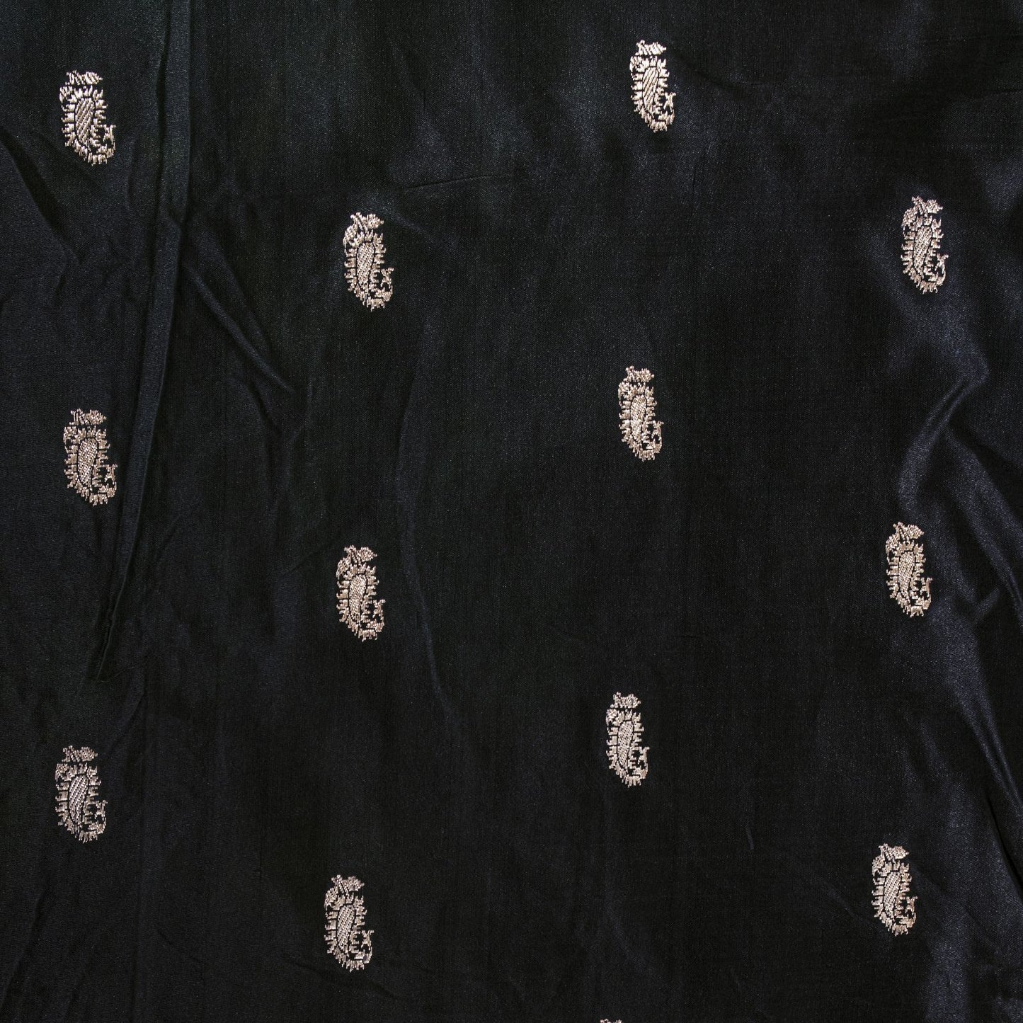 Sanskriti Vintage Black Pure Satin Saree Banarasi Brocade Zari Hand-Woven 5+YD