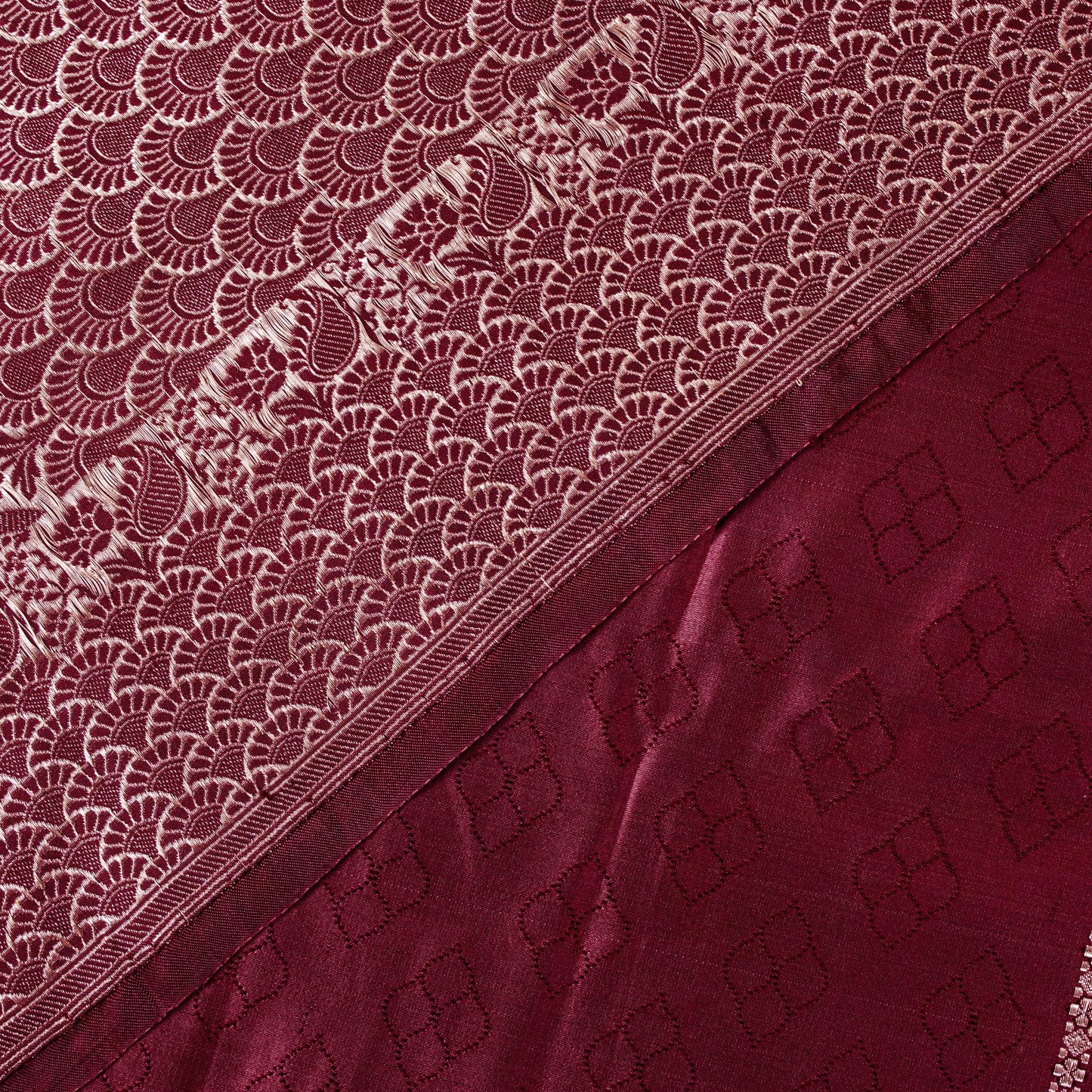 Sanskriti Vintage Red 100% Pure Satin Saree Banarasi Brocade Zari Handwoven 5+YD