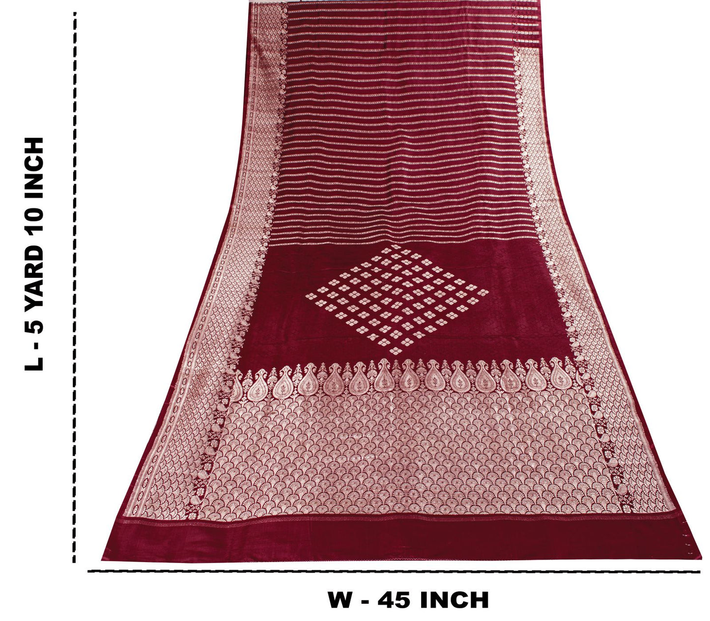 Sanskriti Vintage Red 100% Pure Satin Saree Banarasi Brocade Zari Handwoven 5+YD