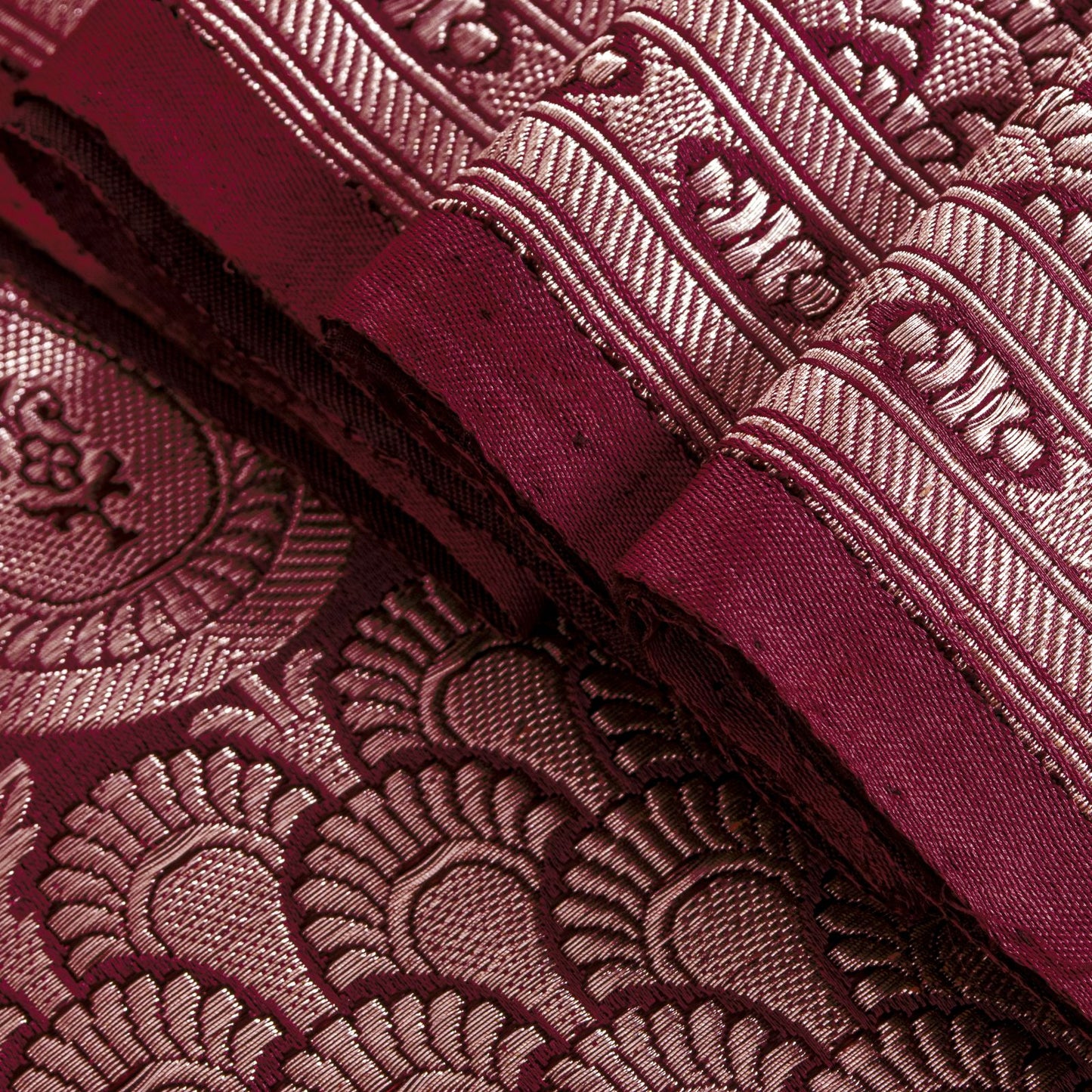 Sanskriti Vintage Red 100% Pure Satin Saree Banarasi Brocade Zari Handwoven 5+YD