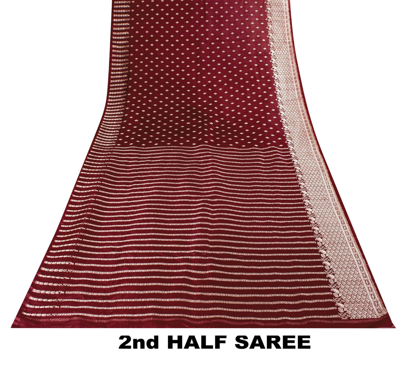 Sanskriti Vintage Red 100% Pure Satin Saree Banarasi Brocade Zari Handwoven 5+YD