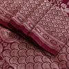 Sanskriti Vintage Red 100% Pure Satin Saree Banarasi Brocade Zari Handwoven 5+YD
