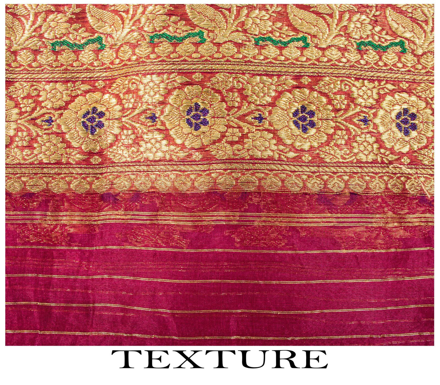 Sanskriti Vintage Saree Banarasi Brocade Purple Pure Organza Zari Bollywood Sari