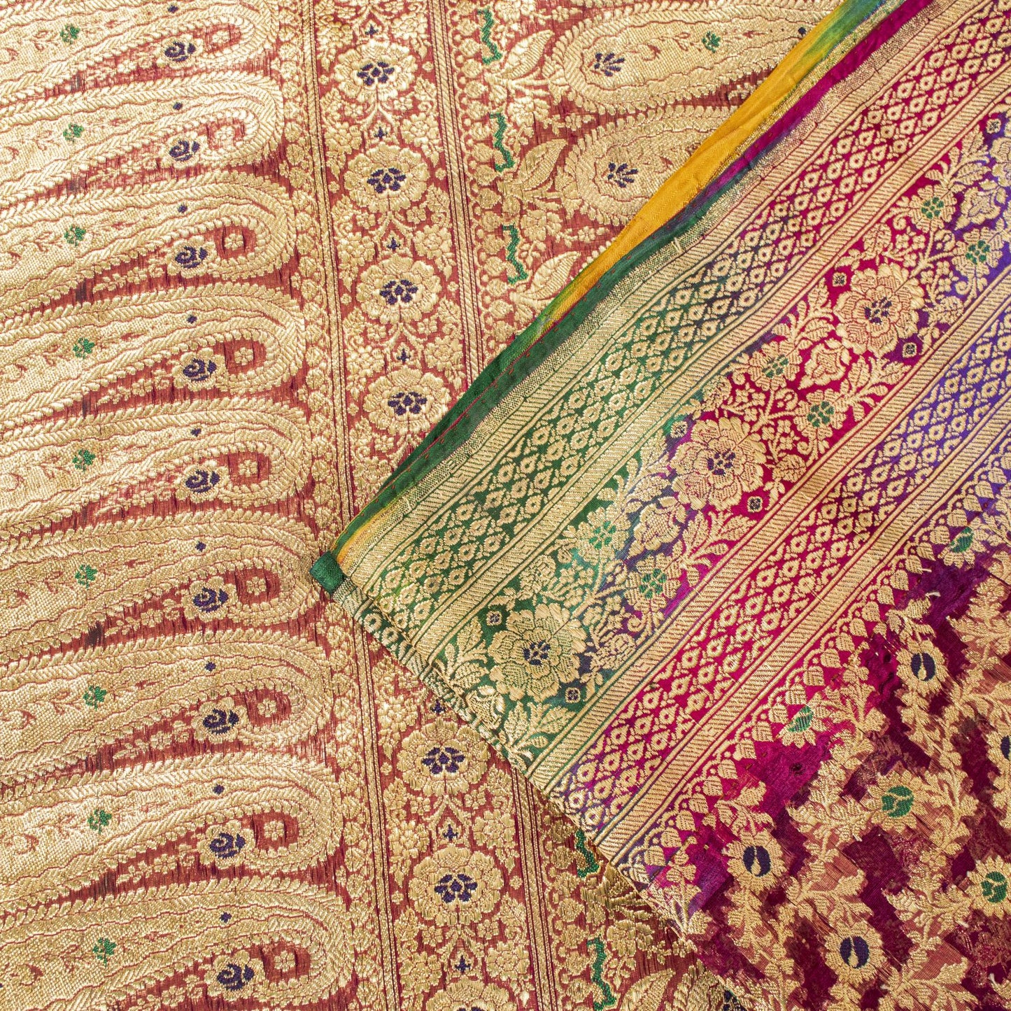 Sanskriti Vintage Saree Banarasi Brocade Purple Pure Organza Zari Bollywood Sari