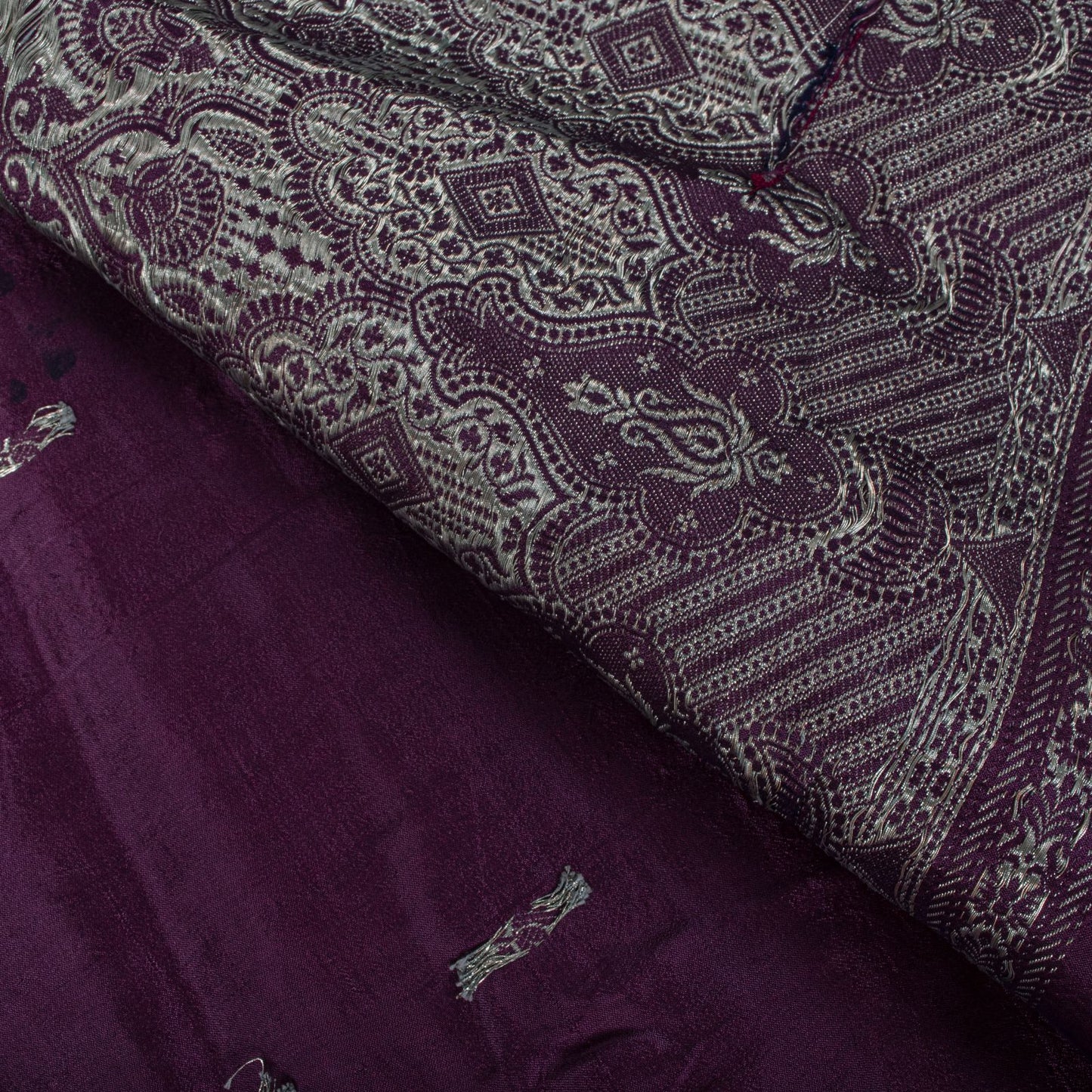 Sanskriti Vintage Purple Pure Silk Saree Banarasi Brocade Zari Hand-Woven Sari