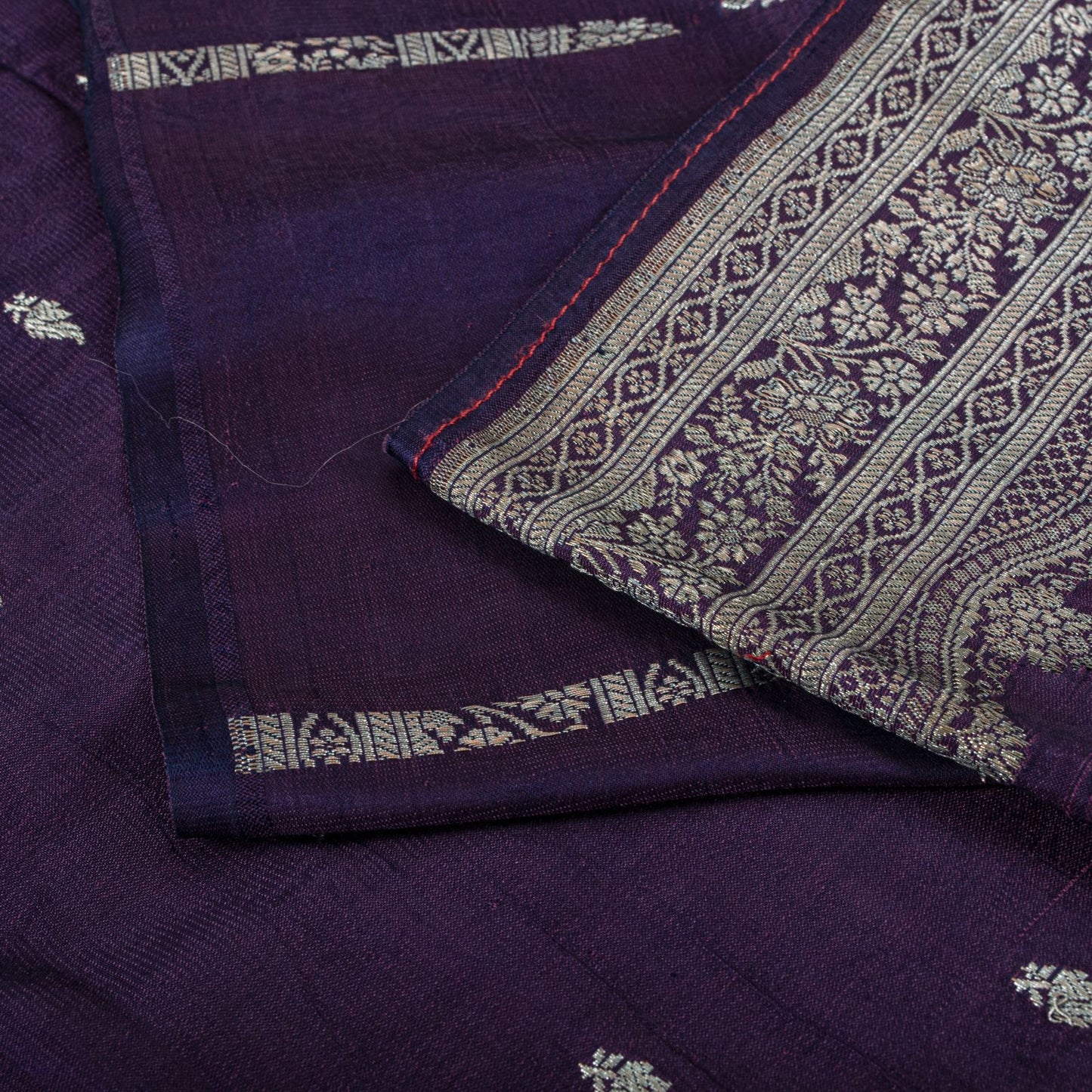 Sanskriti Vintage Purple Pure Silk Saree Banarasi Brocade Zari Hand-Woven Sari