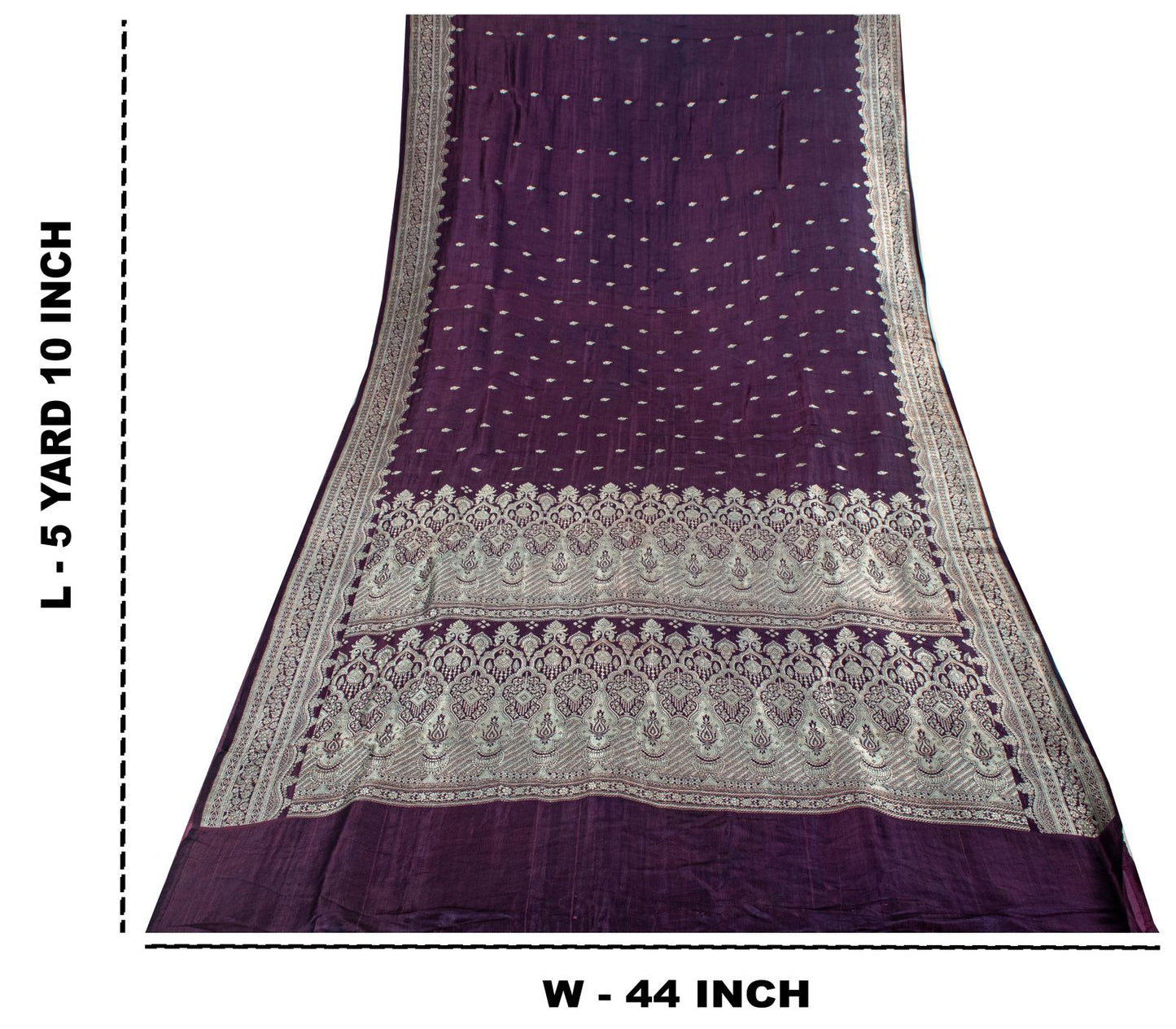 Sanskriti Vintage Purple Pure Silk Saree Banarasi Brocade Zari Hand-Woven Sari