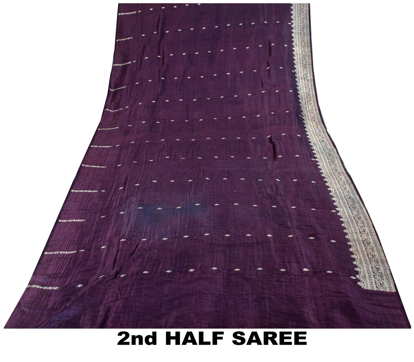 Sanskriti Vintage Purple Pure Silk Saree Banarasi Brocade Zari Hand-Woven Sari