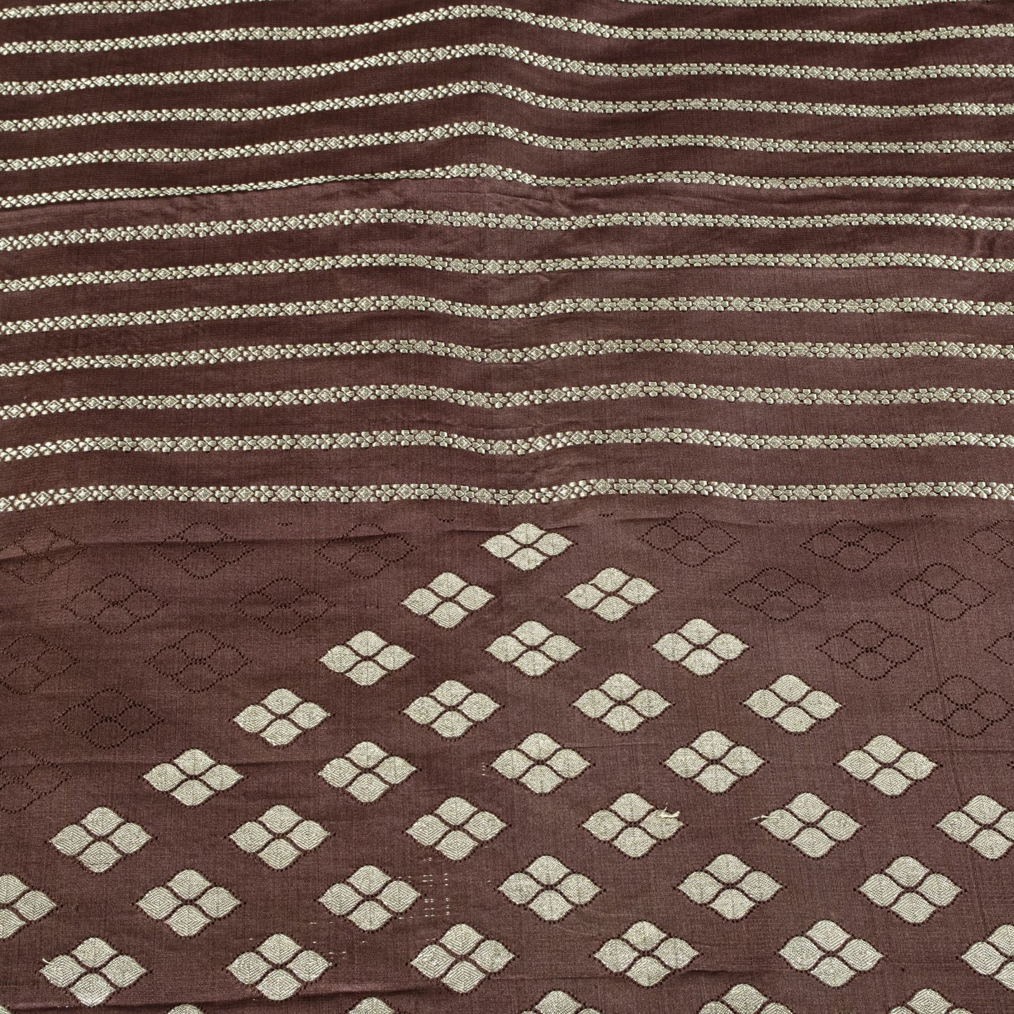 Sanskriti Vintage Saree Brown Pure Silk Banarasi Brocade Zari Hand-Woven 6YDSari
