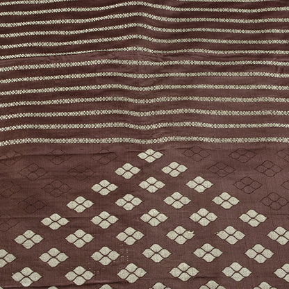 Sanskriti Vintage Saree Brown Pure Silk Banarasi Brocade Zari Hand-Woven 6YDSari