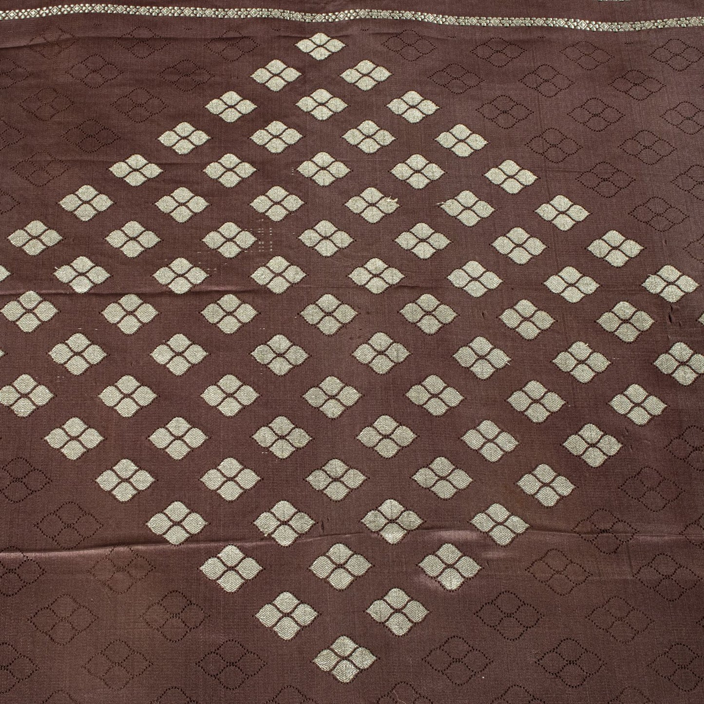Sanskriti Vintage Saree Brown Pure Silk Banarasi Brocade Zari Hand-Woven 6YDSari