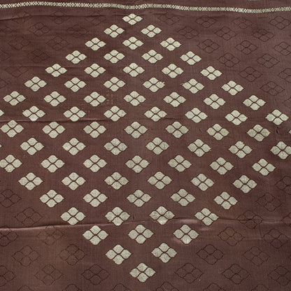 Sanskriti Vintage Saree Brown Pure Silk Banarasi Brocade Zari Hand-Woven 6YDSari