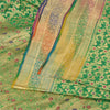 Sanskriti vintage Green Sarees Pure Silk Hand Woven Banarasi/Brocade Fabric Sari
