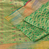 Sanskriti vintage Green Sarees Pure Silk Hand Woven Banarasi/Brocade Fabric Sari