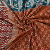 Sanskriti Vintage Indian Sarees Pure Silk Woven Dark Red Sari Floral Fabric