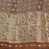 Sanskriti Vintage Brown Sarees Pure Silk Woven Banarasi/Brocade Fabric Sari