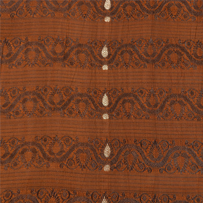 Sanskriti Vintage Brown Sarees Pure Silk Woven Banarasi/Brocade Fabric Sari