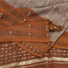 Sanskriti Vintage Brown Sarees Pure Silk Woven Banarasi/Brocade Fabric Sari