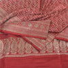 Sanskriti vintage Dark Red Sarees Pure Satin Silk Banarasi/Brocade Fabric Sari