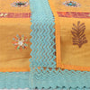 Sanskriti Vintage Yellow Dupatta Long Stole Pure Silk Hand Beaded Wrap Scarves
