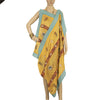 Sanskriti Vintage Yellow Dupatta Long Stole Pure Silk Hand Beaded Wrap Scarves