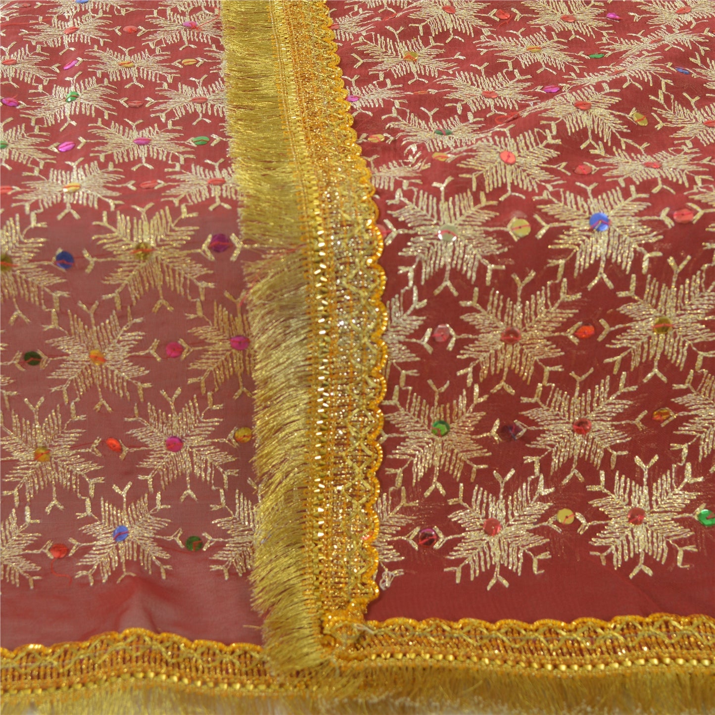 Sanskriti Vintage Dupatta Long Stole Georgette Embroidered Bagh Phulkari Scarves