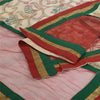 Sanskriti Vintage Cream/Dark Red Dupatta Long Stole Art Silk Embroidered Scarves