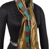 Sanskriti Vintage Brown & Green Dupatta Long Stole Art Silk Embroidered Scarves