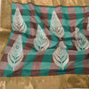 Sanskriti Vintage Brown & Green Dupatta Long Stole Art Silk Embroidered Scarves