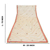 Sanskriti Vintage Dupatta Long Stole Net Mesh Peach Hand Beaded Patch Work