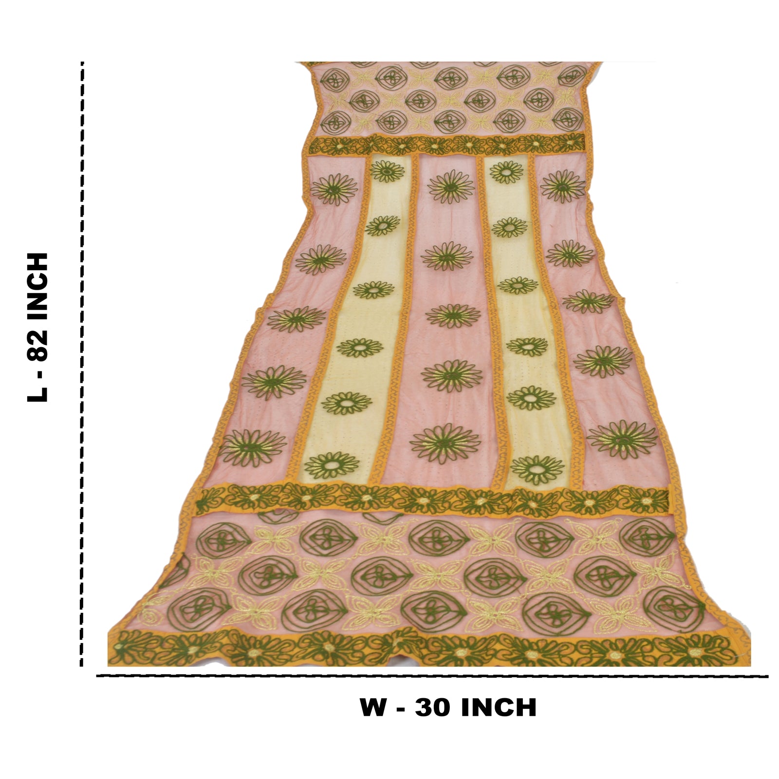 Sanskriti Vintage Indian Dupatta Long Stole Net Mesh Red Hand Embroidered Hijab