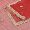 Sanskriti Vintage Dark Red Dupatta Long Stole Net Mesh Hand Beaded Wrap Scarves