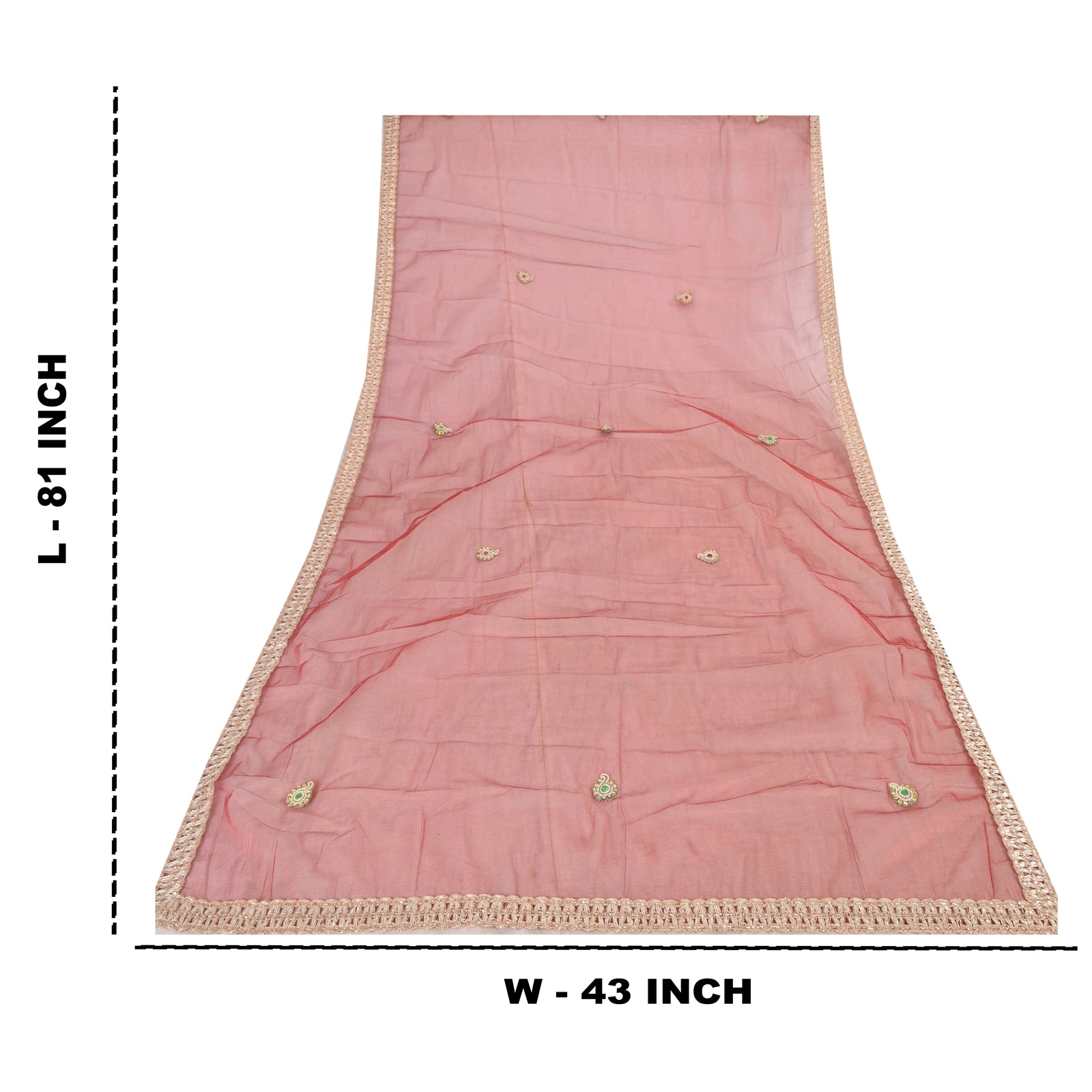 Sanskriti Vintage Dark Red Net Mesh Dupatta Long Stole Antique Hand Embroidered Dabka Rhinestone Wrap Scarves Scarf Veil Neck/Headscarf