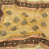 Sanskriti Vintage Mustard Dupatta Long Stole Net Mesh Hand Embroidered Wrap Veil