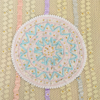 Sanskriti Vintage Green Dupatta Long Stole Pure Silk Hand Beaded Premium Scarves