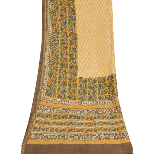 Sanskriti Vintage Dupatta Long Stole Pure Cotton Hand Block Printed Wrap Veil