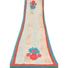Sanskriti Vintage Ivory Dupatta Long Stole Art Silk Embroidered Printed Scarves